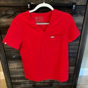 Figs Red Short Sleeve Women's Tee